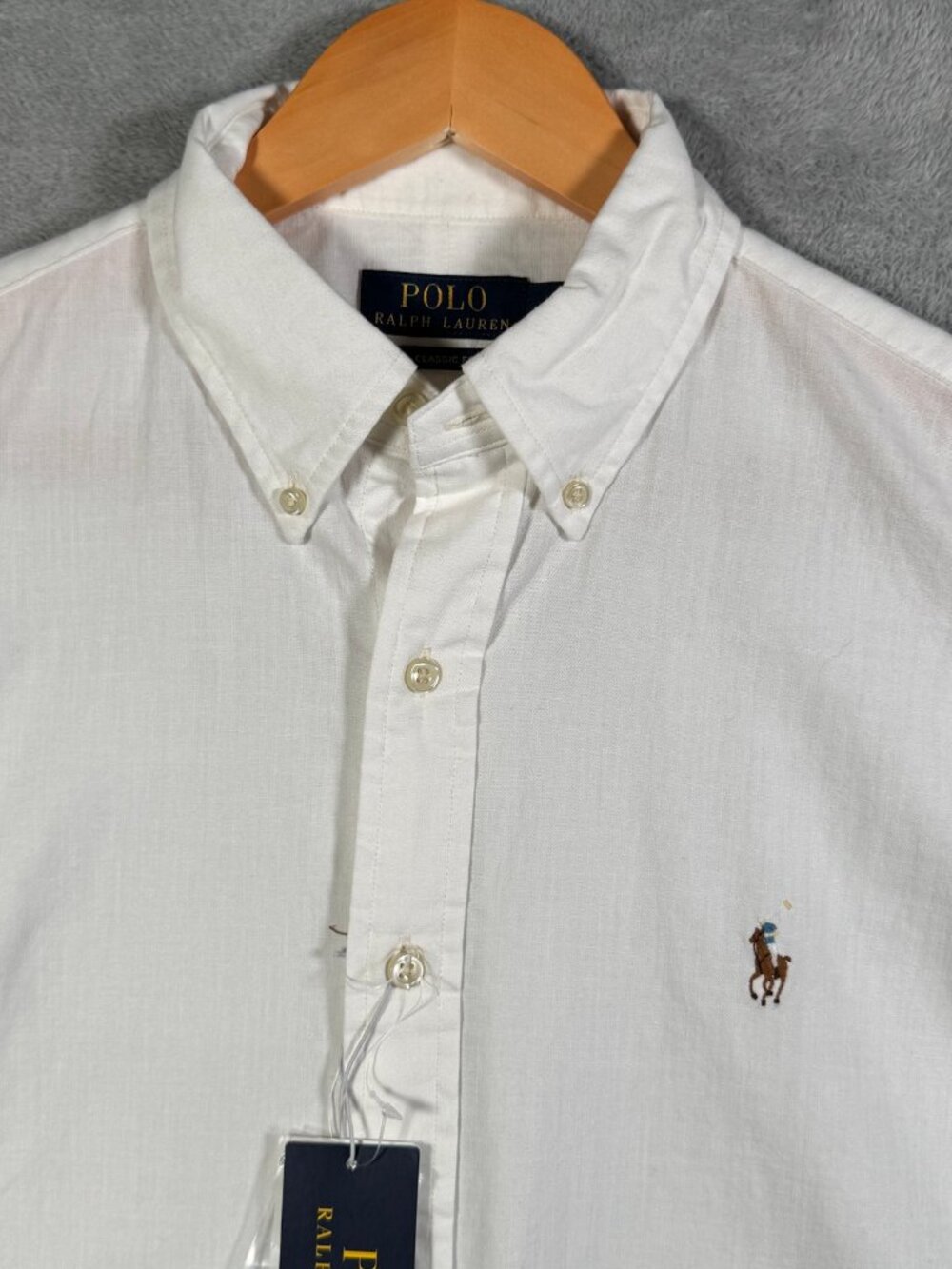 Polo Ralph Lauren Shirt Mens M White Classic Fit Button Down Chambray $130